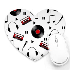 Music Pattern Heart Mousepads by Valentinaart