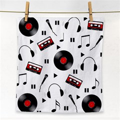 Music Pattern Face Towel by Valentinaart