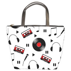 Music Pattern Bucket Bags by Valentinaart