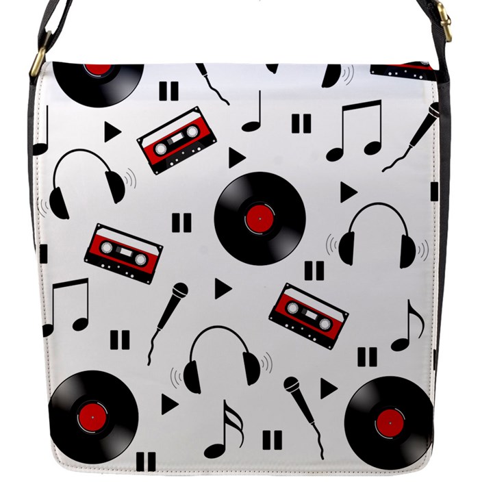 Music pattern Flap Messenger Bag (S)