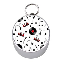 Music Pattern Mini Silver Compasses by Valentinaart