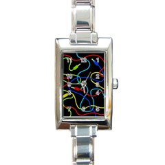 Audio Cables  Rectangle Italian Charm Watch by Valentinaart