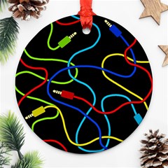 Audio Cables  Ornament (round) by Valentinaart