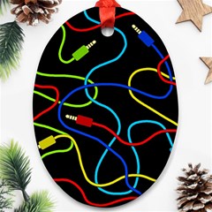 Audio Cables  Ornament (oval) by Valentinaart