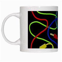 Audio Cables  White Mugs by Valentinaart