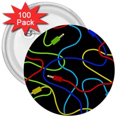 Audio Cables  3  Buttons (100 Pack)  by Valentinaart