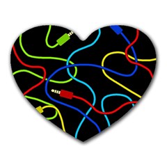 Audio Cables  Heart Mousepads by Valentinaart