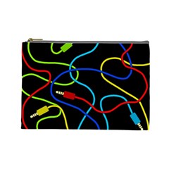 Audio Cables  Cosmetic Bag (large)  by Valentinaart