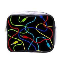 Audio Cables  Mini Toiletries Bags by Valentinaart