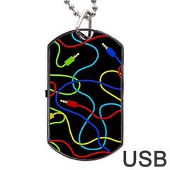 Audio Cables  Dog Tag Usb Flash (one Side) by Valentinaart