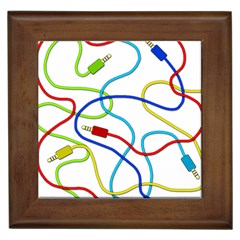 Colorful Audio Cables Framed Tiles by Valentinaart