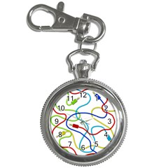 Colorful Audio Cables Key Chain Watches by Valentinaart