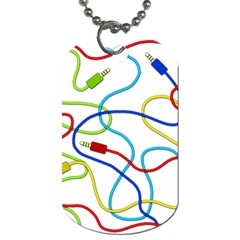 Colorful Audio Cables Dog Tag (one Side) by Valentinaart