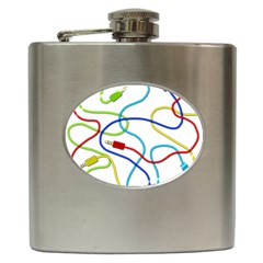 Colorful Audio Cables Hip Flask (6 Oz) by Valentinaart