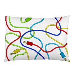 Colorful Audio Cables Pillow Case by Valentinaart