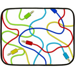 Colorful Audio Cables Fleece Blanket (mini) by Valentinaart