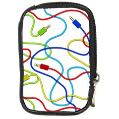 Colorful Audio Cables Compact Camera Cases by Valentinaart