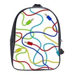 Colorful Audio Cables School Bags(large)  by Valentinaart