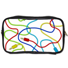 Colorful Audio Cables Toiletries Bags by Valentinaart