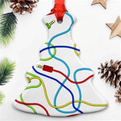 Colorful Audio Cables Ornament (christmas Tree)  by Valentinaart