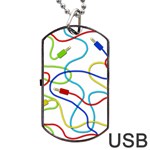 Colorful audio cables Dog Tag USB Flash (One Side) Front