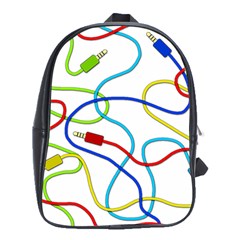 Colorful Audio Cables School Bags (xl)  by Valentinaart