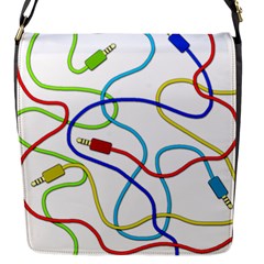 Colorful Audio Cables Flap Messenger Bag (s) by Valentinaart