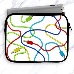 Colorful Audio Cables Apple Ipad 2/3/4 Zipper Cases by Valentinaart