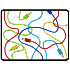 Colorful Audio Cables Double Sided Fleece Blanket (large)  by Valentinaart