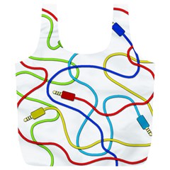 Colorful Audio Cables Full Print Recycle Bags (l)  by Valentinaart