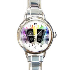 Loudspeakers - Transparent Round Italian Charm Watch by Valentinaart