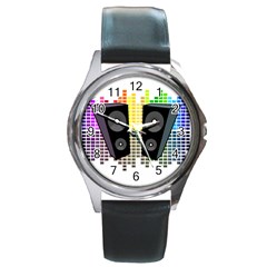 Loudspeakers - Transparent Round Metal Watch by Valentinaart