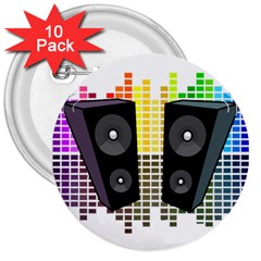 Loudspeakers - Transparent 3  Buttons (10 Pack)  by Valentinaart