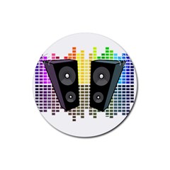 Loudspeakers - Transparent Rubber Coaster (round)  by Valentinaart