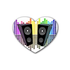 Loudspeakers - Transparent Rubber Coaster (heart)  by Valentinaart