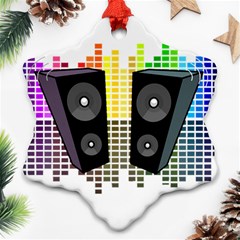 Loudspeakers - Transparent Snowflake Ornament (two Sides) by Valentinaart