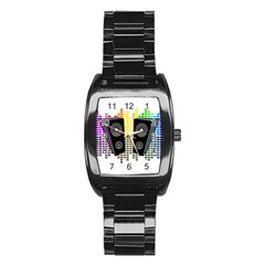 Loudspeakers - Transparent Stainless Steel Barrel Watch by Valentinaart