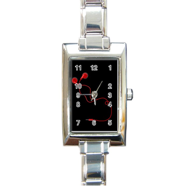 Earphones  Rectangle Italian Charm Watch