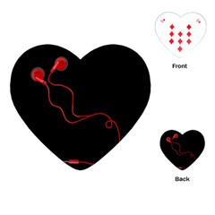 Earphones  Playing Cards (heart)  by Valentinaart