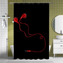 Earphones  Shower Curtain 48  X 72  (small)  by Valentinaart