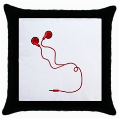 Earphones  Throw Pillow Case (black) by Valentinaart