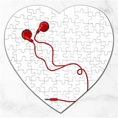 Earphones  Jigsaw Puzzle (heart) by Valentinaart