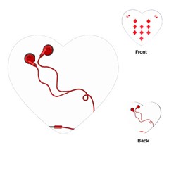 Earphones  Playing Cards (heart)  by Valentinaart