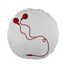 Earphones  Standard 15  Premium Round Cushions by Valentinaart