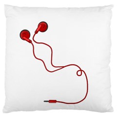 Earphones  Large Flano Cushion Case (two Sides) by Valentinaart