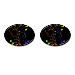 Colorful Earphones Cufflinks (oval) by Valentinaart