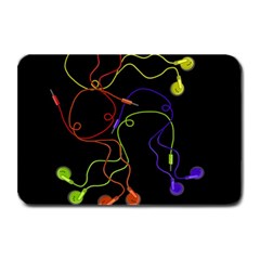 Colorful Earphones Plate Mats by Valentinaart