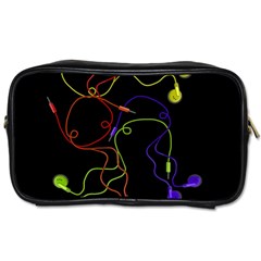 Colorful Earphones Toiletries Bags 2-side by Valentinaart