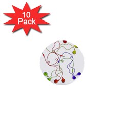 Colorful Earphones  1  Mini Buttons (10 Pack)  by Valentinaart