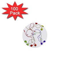 Colorful Earphones  1  Mini Buttons (100 Pack)  by Valentinaart